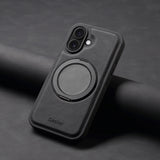 iPhone Faux Leather Case with 360° Ring Stand