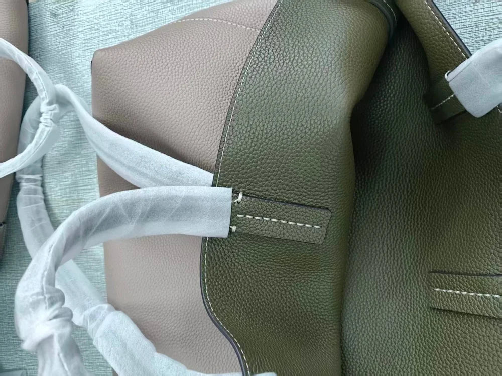 JAZZQ Reversible Genuine Leather Tote | First-Layer Cowhide