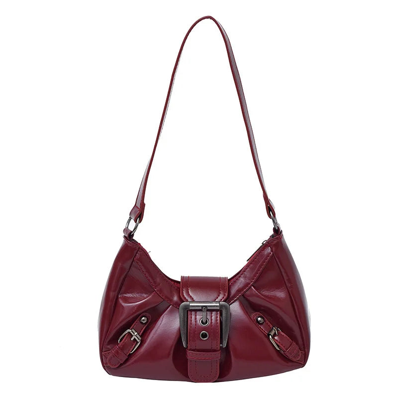 Y2K Retro Pleated Hobo Shoulder Bag for Women Hot Selling Maillard Style Underarm Bag Clutch Handbags for Travel Work Shopping