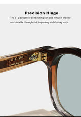 Tortoiseshell Round Acetate Sunglasses – UV400 Polarized