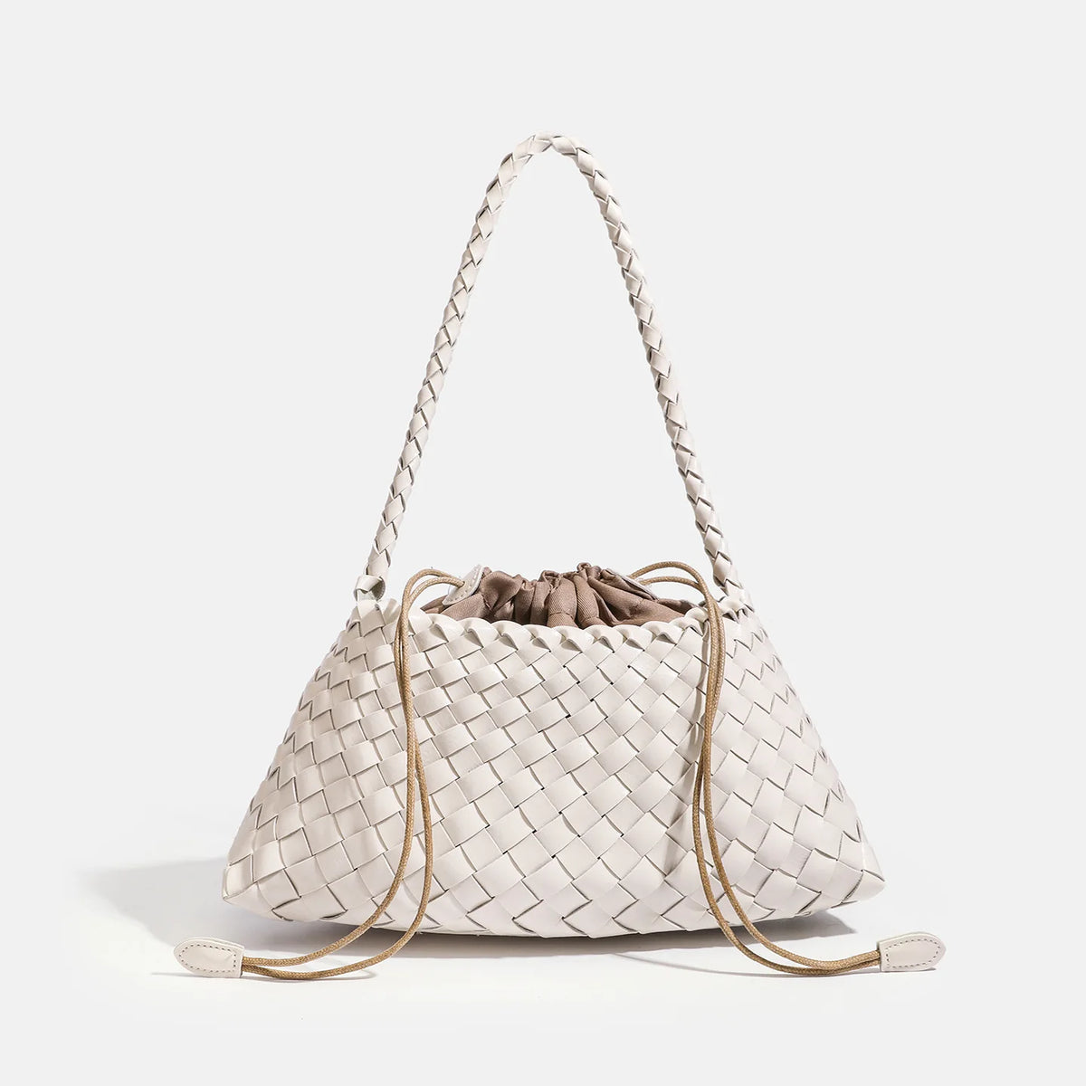 High End Fashion Handbag Messenger Bag with Large Inner Pocket, Popular Pure Hand Woven Bag for Women Tote Shoulder Underarm Bag