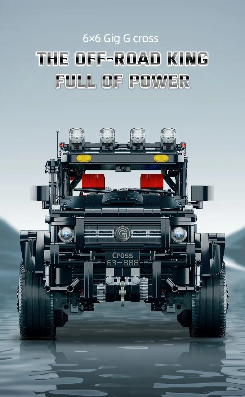 ToylinX Off-Road SUV Black Kits 1/8 Scale Pickup Truck Car Challenge Building Blocks Gift for Technical Enthusiasts Adults