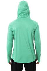 Summer Men's Long Sleeve UPF 50+ Hoodie T-Shirts, Rash Guard Quick Dry T-shirt Outdoor Sport Running Pullover