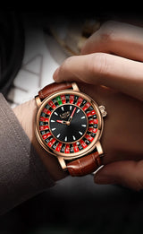 LIGE Men's Rotating Dial Quartz Watch — Luminous, Waterproof, Creative Design