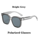 Polarized Clip-On Sunglasses for Glasses Wearers, Fashion Square Over Glasses Myopia Sunglasses, UV400 Protection for Driving, Fishing & Outdoor Use