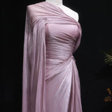 Sharon Said One-Shoulder Draped Chiffon Evening Gown SF199