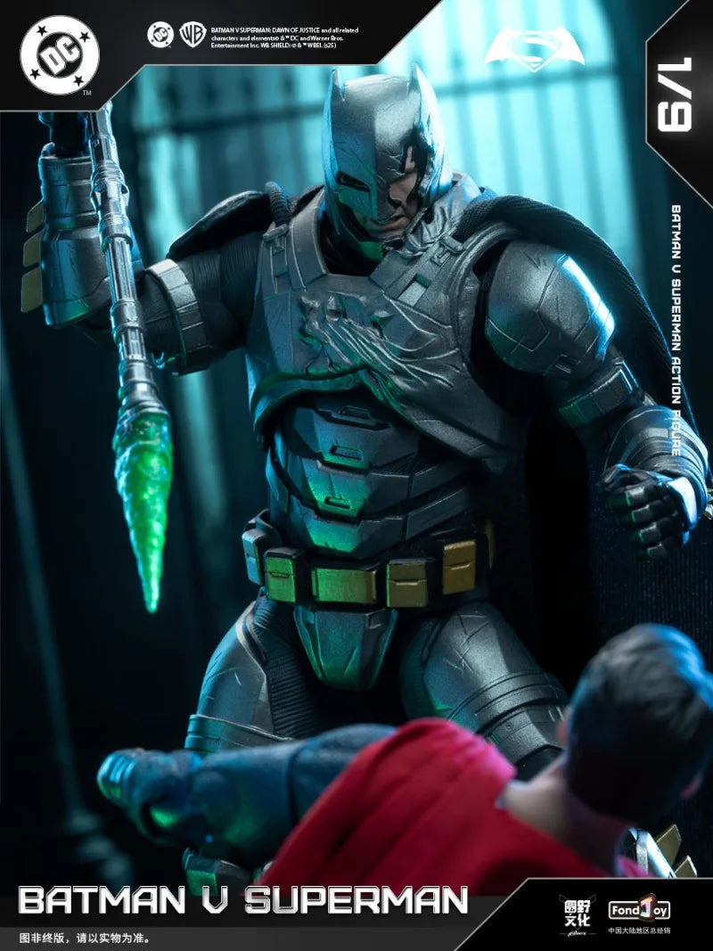 In Stock Fondjoy Batman VS Superman 1:9 Scale Action Figure Set DC Comics Movie Authentic Interchangeable Heads Boys Gifts Model