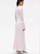 Elegant O-Neck Knit Maxi Dress