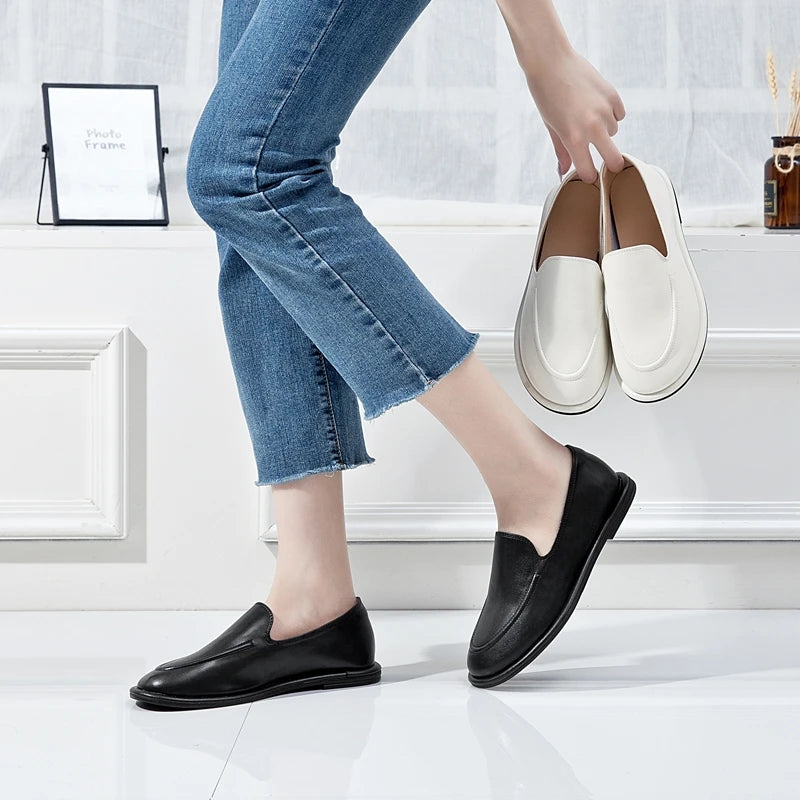 DIMANYU Women's Genuine Leather Loafers – Elegant Flats