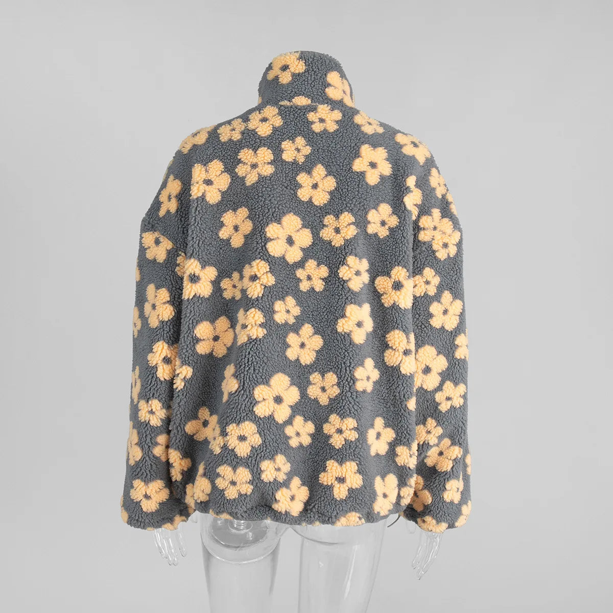 Women's Floral Fleece High-Neck Pullover