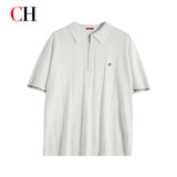 Men's Knit Polo Half-Zip | Embroidered Collar Tee