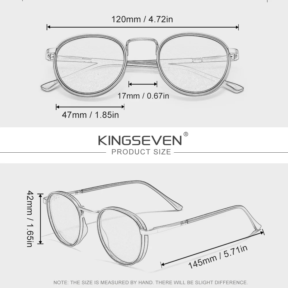 KINGSEVEN Original Causal Round Frame Sunglasses Men Polarized UV400 Eyewear Luxury Retro Fashion Women Driving Fishing Glasses