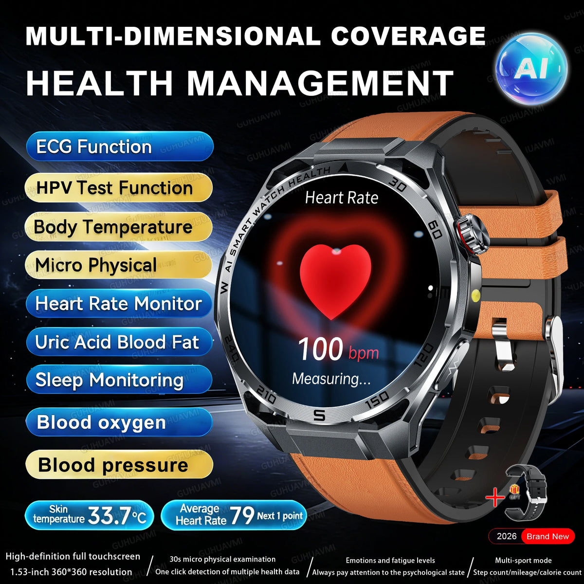 ECG+PPG Advanced Health Smart Watch for Men & Women