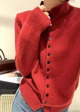 Women's Stand Collar Knit Cardigan Sweater
