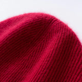 100% Cashmere Beanie Hat – Unisex Knit Winter Cap