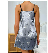 Elegant Floral Satin Nightdress