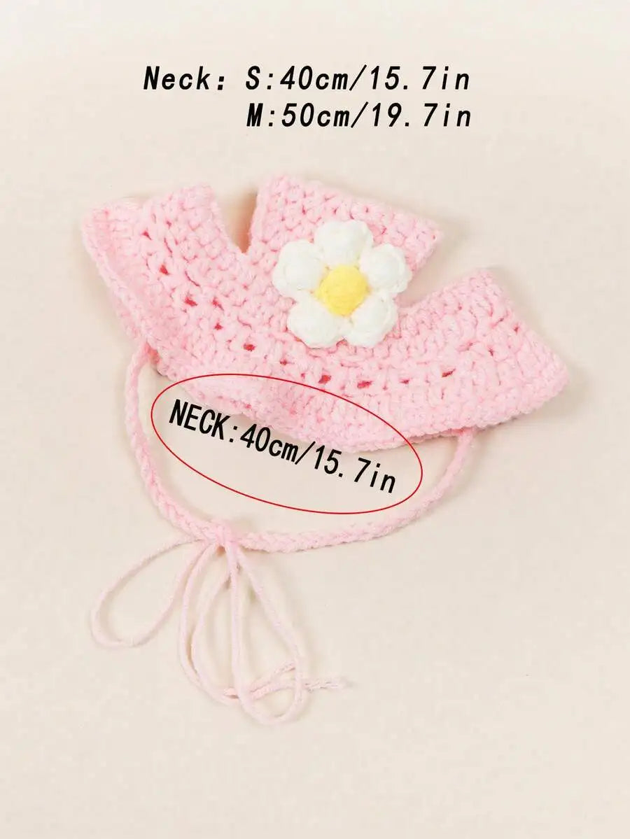 Floral Knit Hat for Cats & Small Dogs — One Size