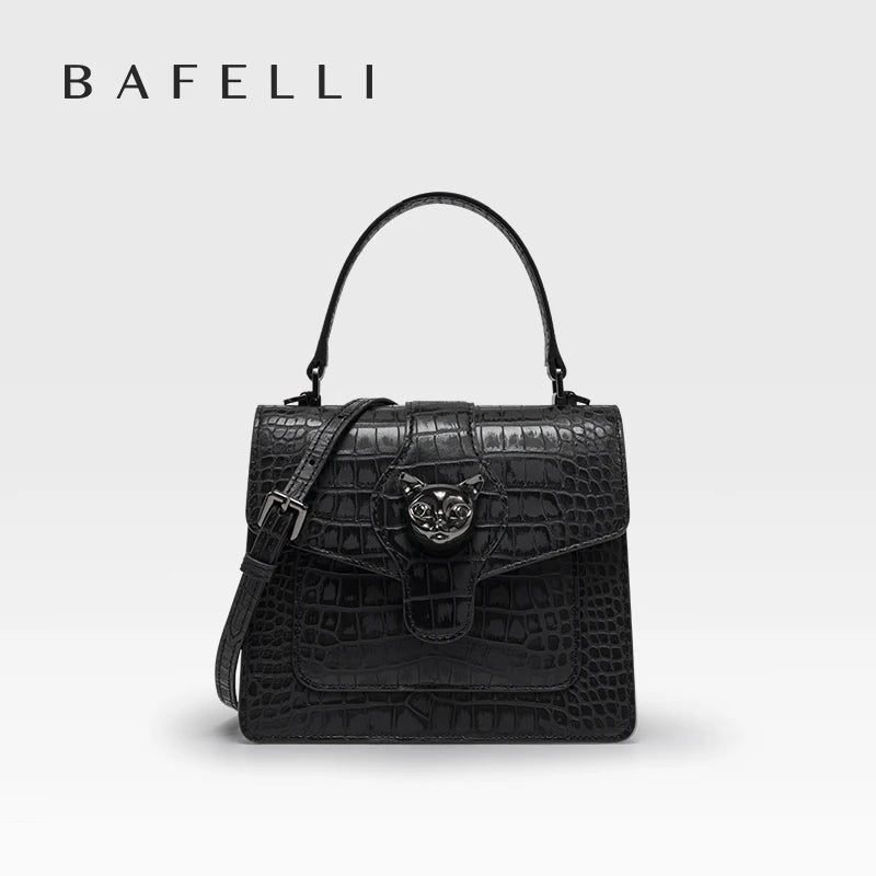 Bafelli Genuine Leather Structured Shoulder Bag