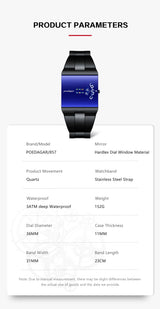 POEDAGAR Top Unique Men Clock Waterproof Fashion Casual Man Wristwatch Stainless Steel Original Sport Quartz Men's Watches Reloj
