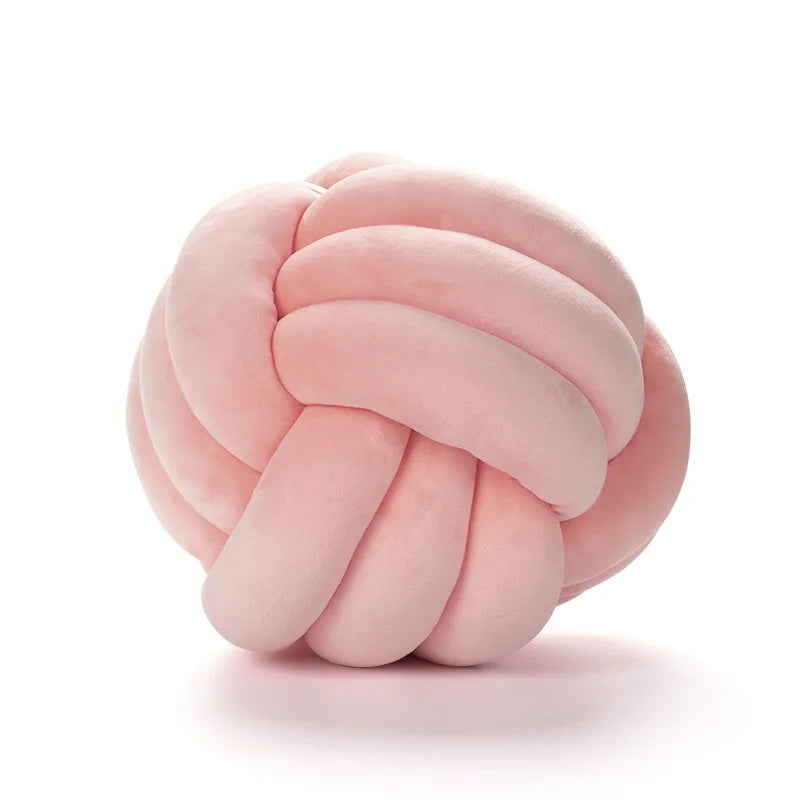 Handmade Knot Ball Throw Pillow – Soft Velvet Cushion