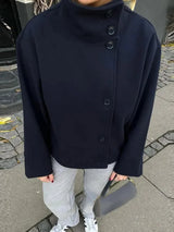 Urban Stand-Collar Woolen Coat