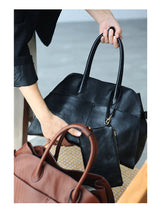 Women's Vegetable-Tanned Cowhide Leather Tote Bag