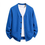 Men’s V-Neck Button Cardigan with Pockets