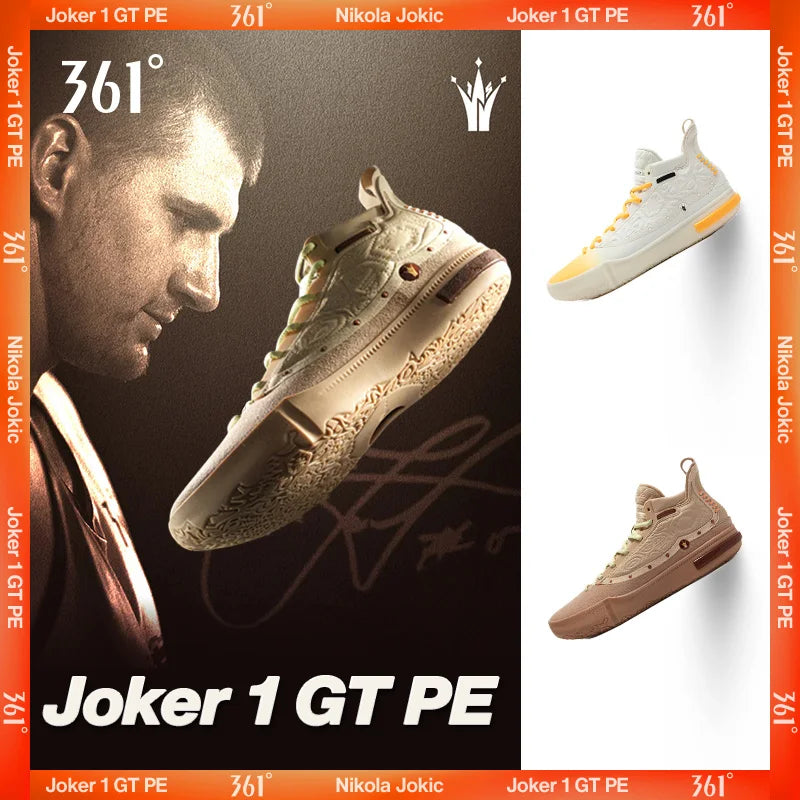 361 Degrees Joker 1 GT PE Men Basketball Shoes Trendy Leather Breathable Shock-Absorbing Wear-resistant Male Sneakers 672511116