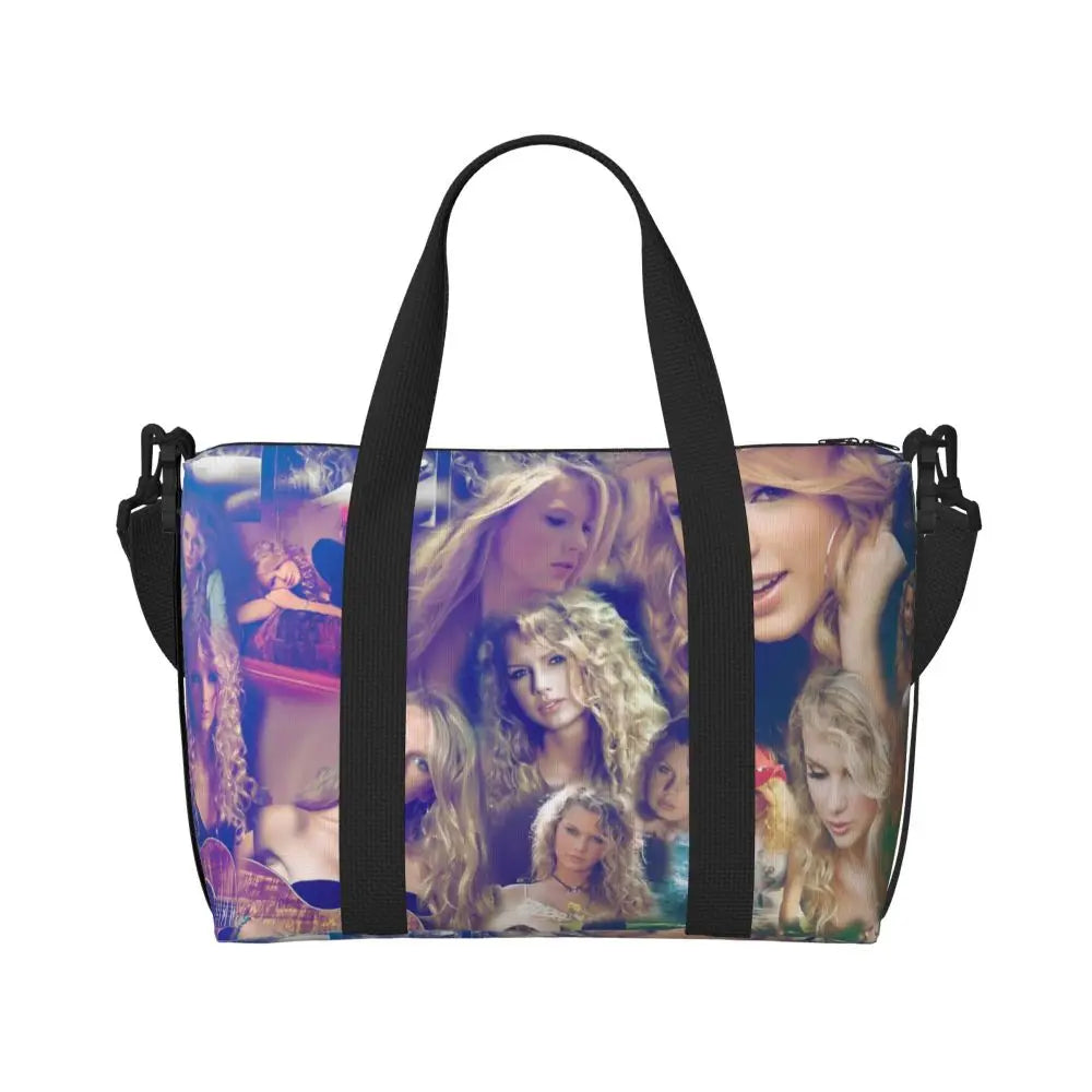 Custom The Eras Tour 1989 Taylor's Swift's American Pop Singer Tote Bag Women Large Capacity Beach Gym Travel Bags