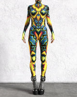 Women's 3D Print Goddess Jumpsuit Catsuit Costume
