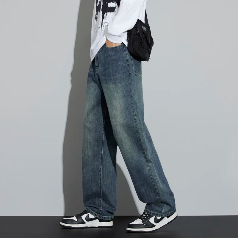 Men's Fleece-Lined Wide-Leg Jeans – Winter Warmth
