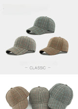 Unisex Checkered Baseball Cap with Adjustable Strap