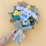 Genuine Sanrio Characters Plush Toys With Artificial Flowers Creative Handmade Bouquets Christmas Birthday New Year Gift
