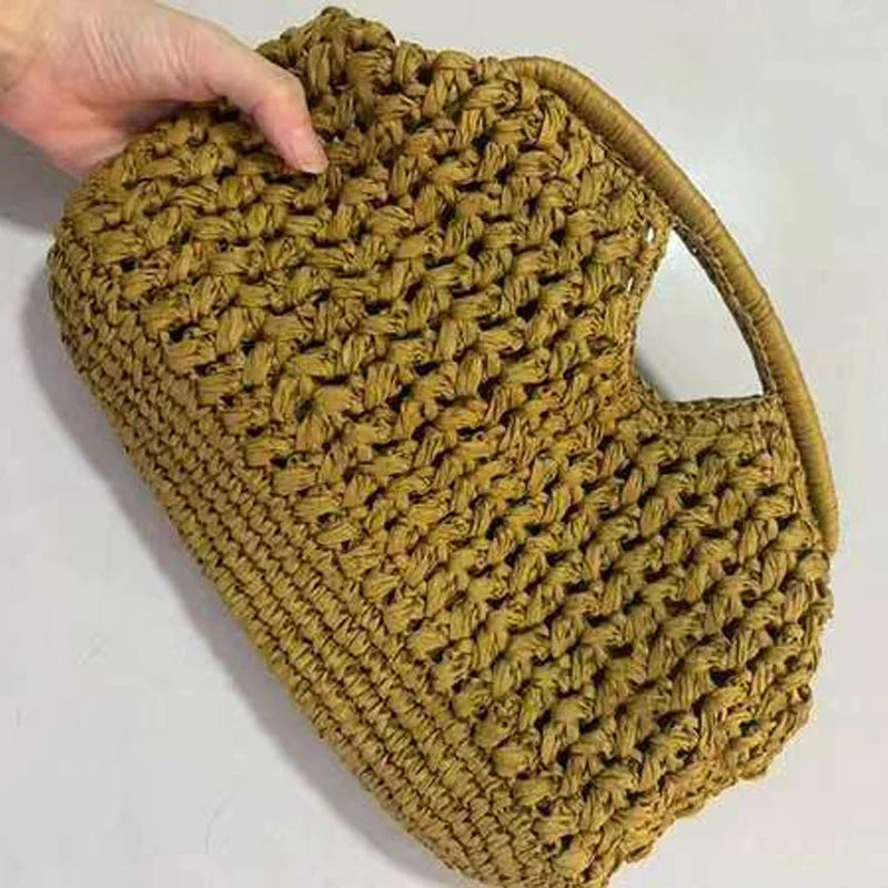 Fashion Straw Clip Shell Clutch Bag for Women Designer Paper Woven Handbags Casual vintage Handmade Summer Beach Bag 2026