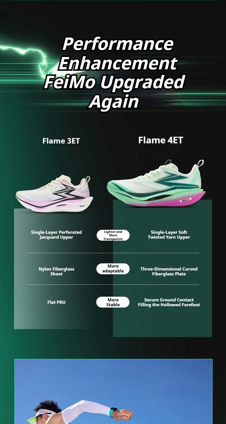 361 Degrees Flame 4 ET Men's Running Shoes Racing Marathon Rebound Breathable Cushioning Male Sneakers 672612223