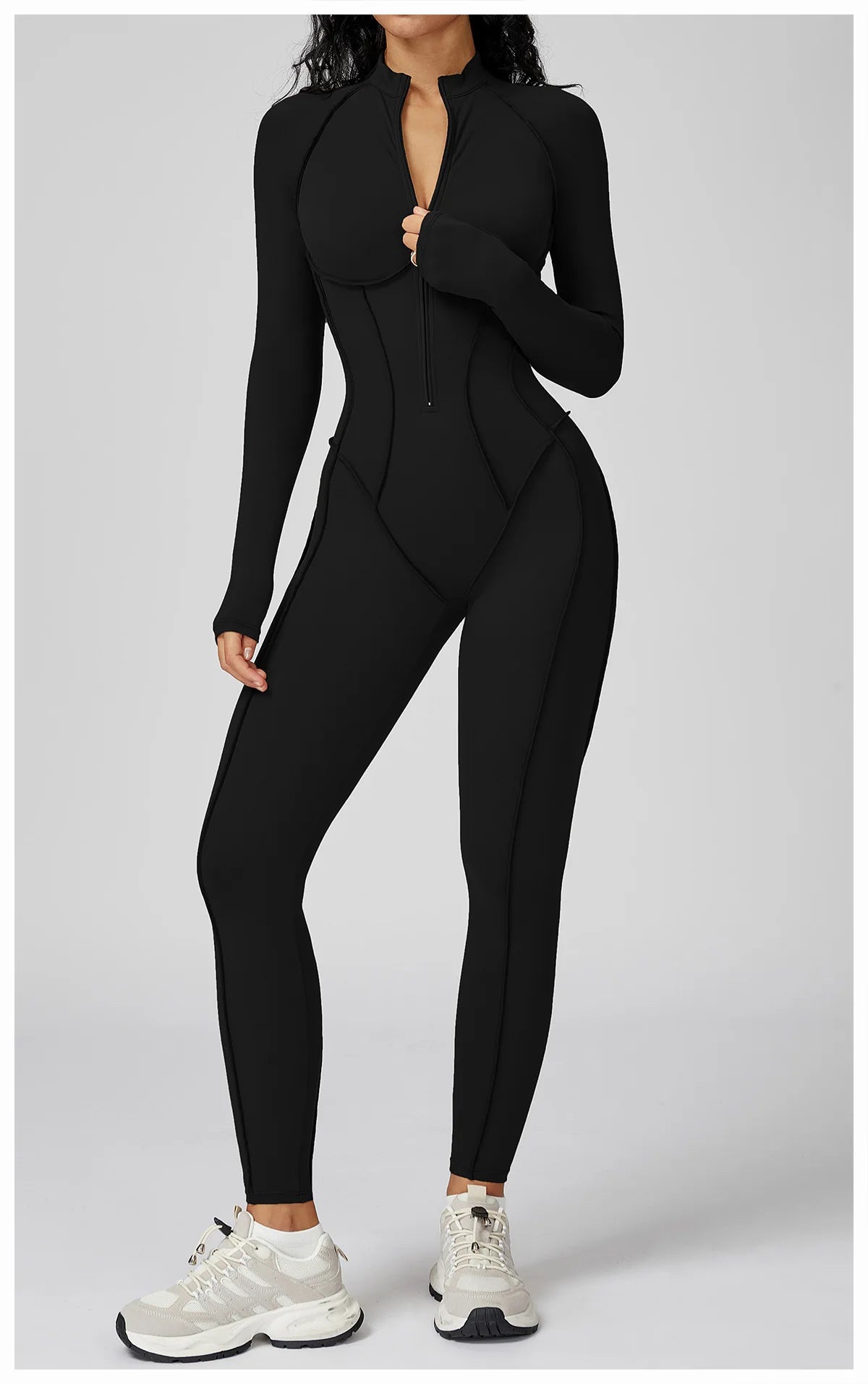 Long-Sleeved Performance Yoga Bodysuit