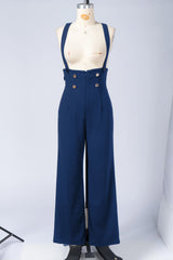 Retro Gold Double-Breasted Wide Leg Jumpsuit