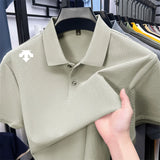 Men's Luxury Cotton Polo | Geometric Print Summer Shirt