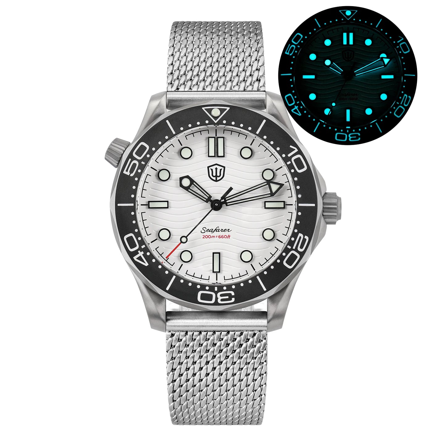 Watchdives WD007Q Titanium Dive Watch 42mm VH31 Sweep Quartz Men Watch Sapphire Crystal Helium Escape Valve 200M Waterproof Lumi