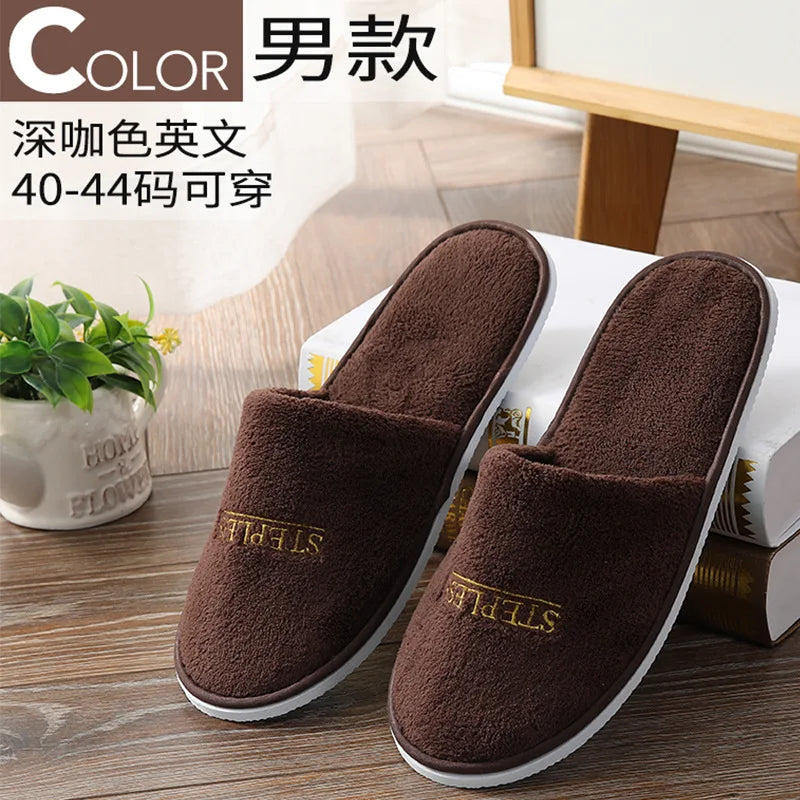 4Pairs/Lot Men Women Kids Disposable Hotel Guest Slippers Cotton Slides Home Travel SPA Slipper Hospitality Cheap Footwear