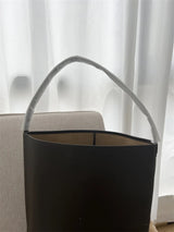 25 year new cowhide lychee pattern single shoulder commuting versatile large capacity bucket bag
