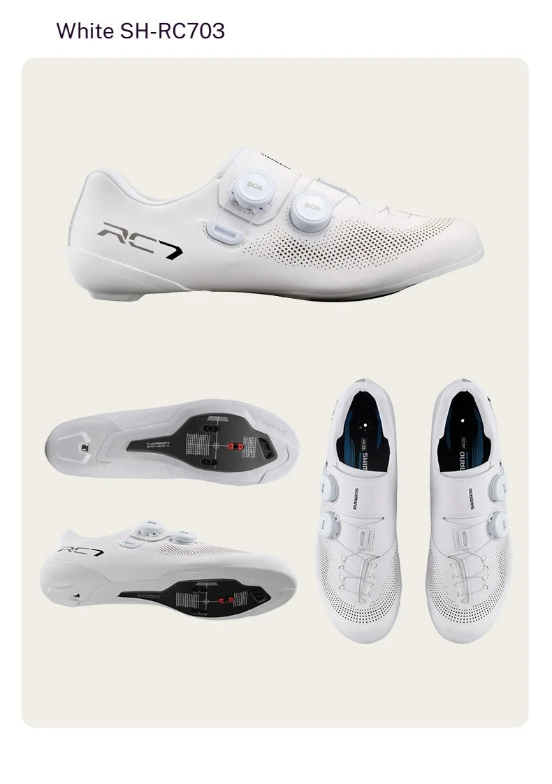 SHIMANO RC703 Road Cycling Shoes Carbon Sole SPD-SL Cleats Compatible Professional Road Bike Lock Shoes Men Women