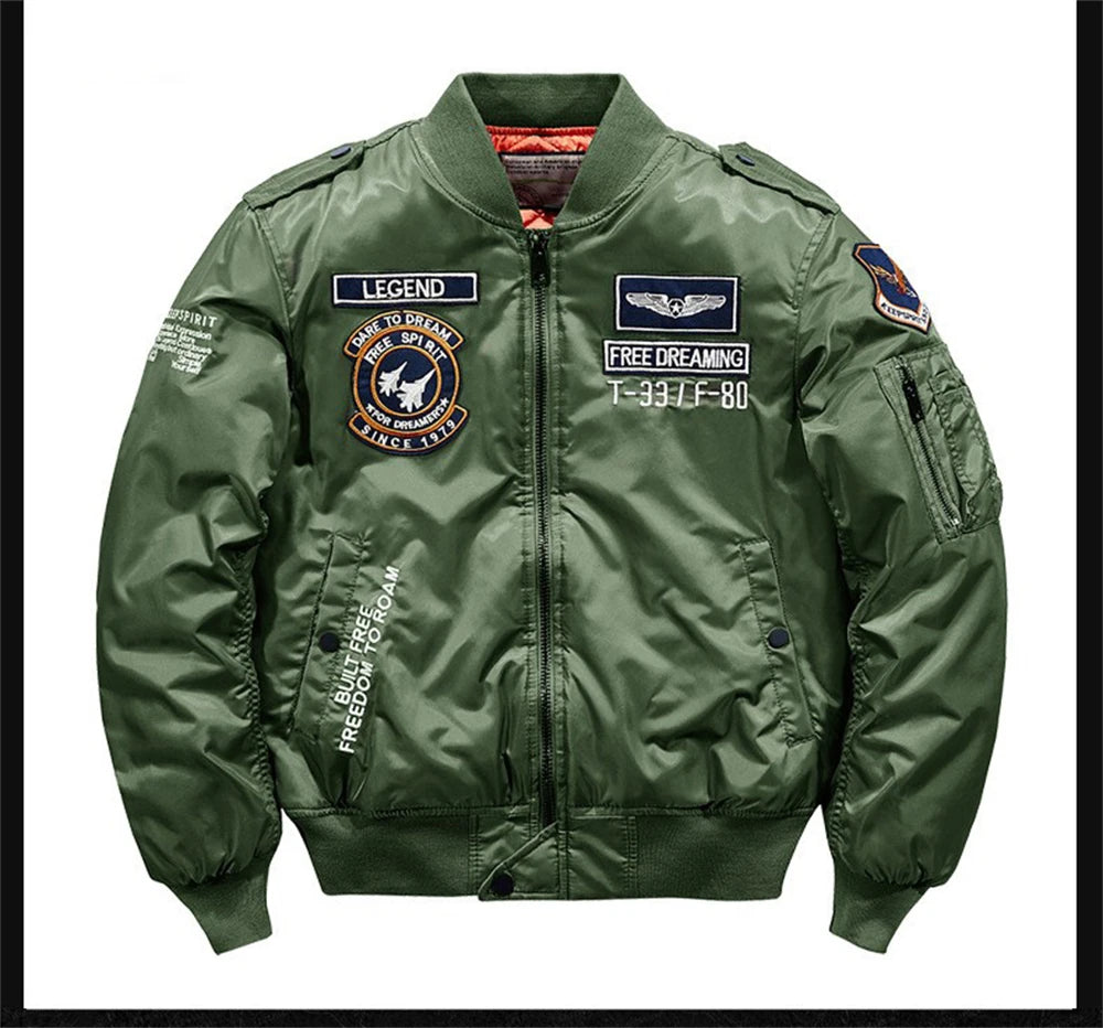 Men's MA-1 Flight Bomber Jacket | Classic Military Cargo Style Coat