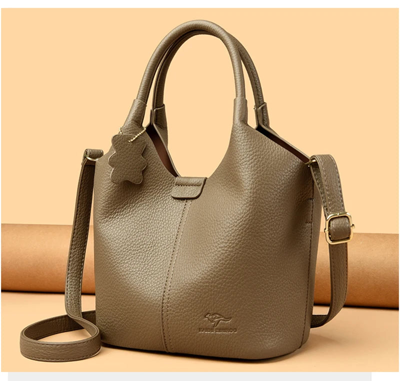 Brand High Quality Soft Leather Large Capacity Top-handle Bags Female Handbags Women Shoulder Crossbody Totes Messanger Bag Sac
