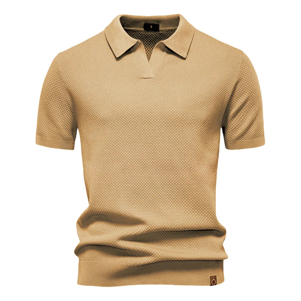 Men's Premium Solid Polo Shirt | Breathable Knit Casual Top