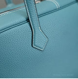 Genuine Leather Bowling Bag for Women, Top Layer Cowhide Handbag, Large Capacity Top Handle Bag, Small & Large Size