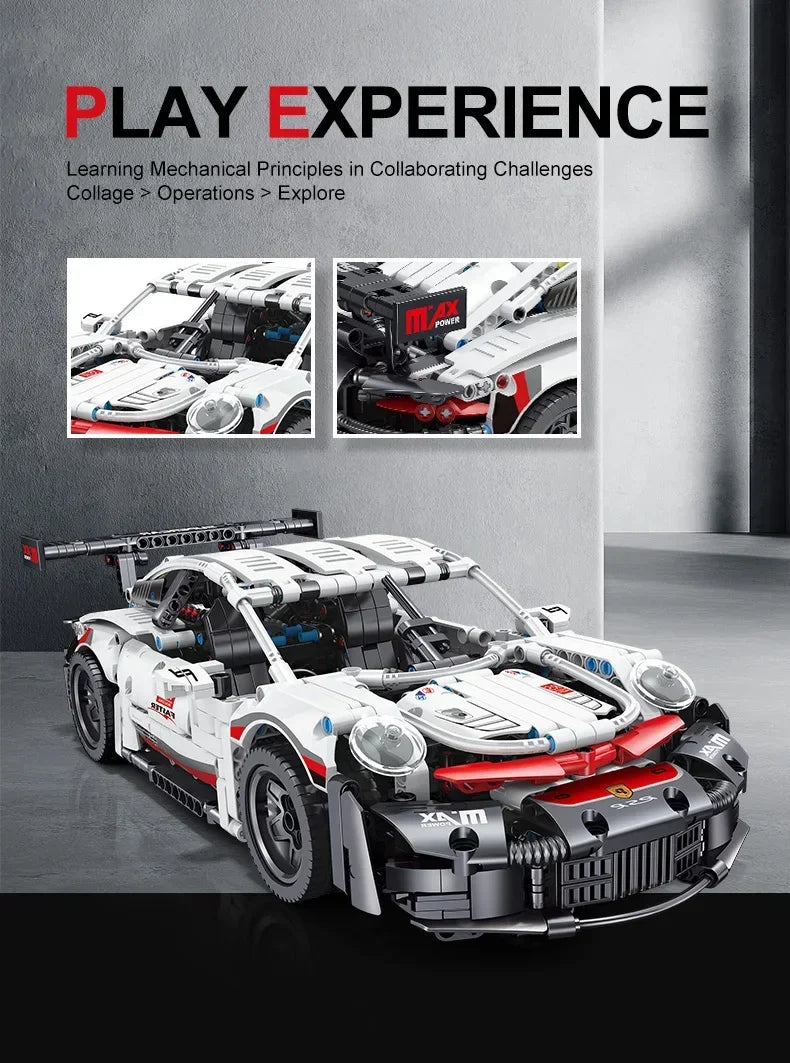 Creative DIY Racing Car Model Building Bricks Kit Advanced MOC Construction Toys for Adults Boys Girls Holiday Gift Idea