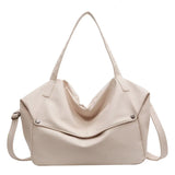 Large Capacity Solid Color Crossbody Shoulder Bag, Fashion Casual Versatile Shopper Tote Bag,Black/White Elegant Women Handbag