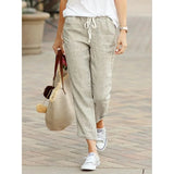 Women's Cotton Drawstring Ankle Pants