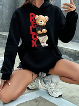 Women's Cat Print Hoodie – Cozy Casual Pullover